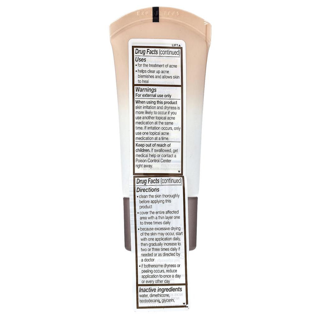 Maybelline Dream BB Pure, Hautklärender Beauty Balm, 110 Hell/Mittel Blatt-Tönung, 30ml (1 fl oz)