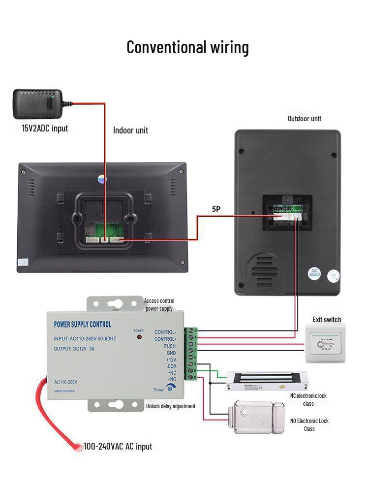 7-inch HD Wired Visual Intercom Doorbell for Home Monitoring and Smart Villa Access Control System