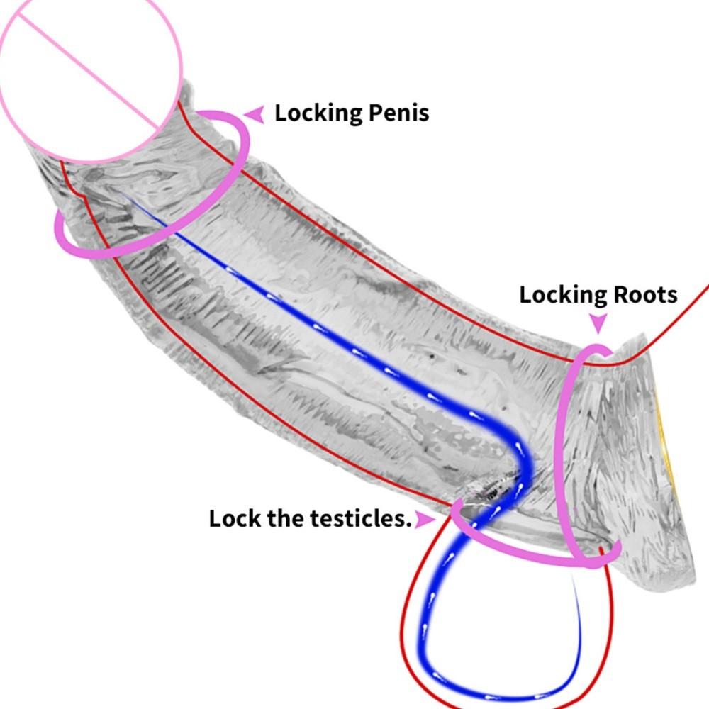 Erotic Sexy 4 Culori Realist Extensor Mânecă Penis Mânecă Cock Mărire Penis Întârziere Ejaculare Prezervativ Reutilizabil Jucării Sexuale pentru Bărbați