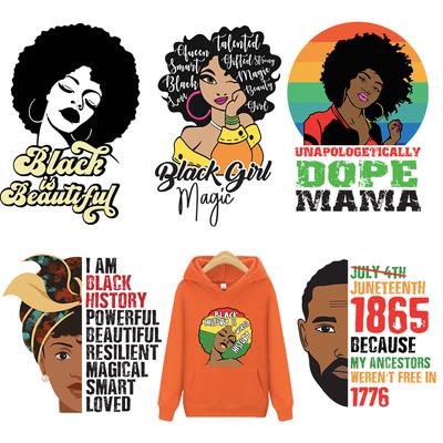 Dope 1865 Black Man Patches for T Shirt Women Disney Funny Appliques for Clothing Fashion Female Heat Transfer Sticker for Cloth