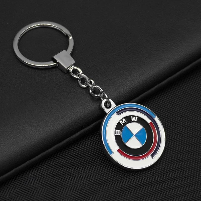 

2025 Fashion Metal Alloy Car Keychain Key Ring Pendant Auto Interior Accessorie For BMW 50th Anniversary 3 5 7 series E83 F1
