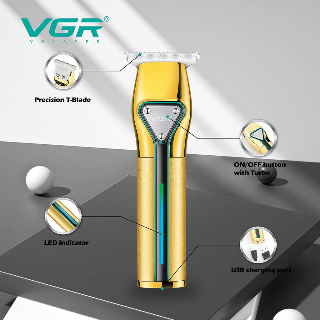 New VGR V-960 Hair Clipper Metal Hair Trimmer Professional Beard Shaver USB Rechargeable Haircut Machine Cordless Trimmer for Men Home Razor Shaver