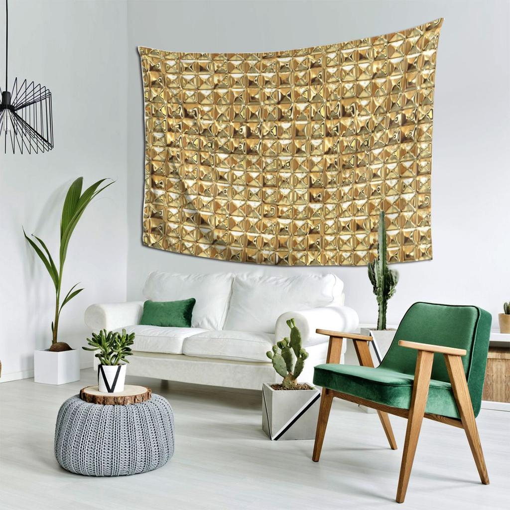 Gold Tapestry Decoration Art Aesthetic Tapestries for Living Room Bedroom Home Wall Cloth Wall Hanging