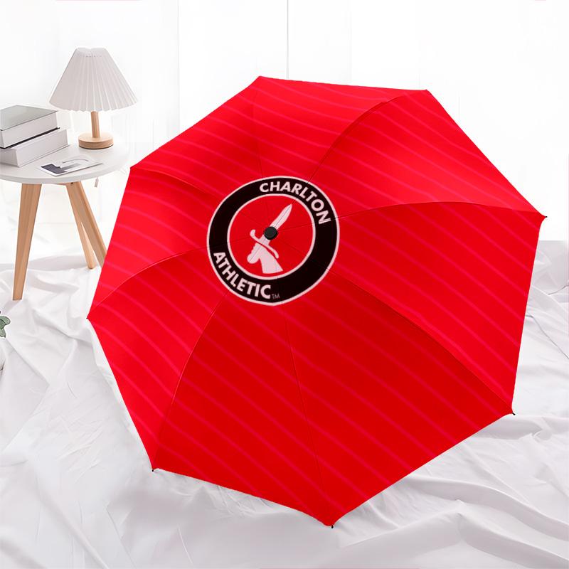 Charlton Athletic FC  pattern, automatic folding umbrella, portable and foldable design, 8 ribs, a Christmas or birthday gift.