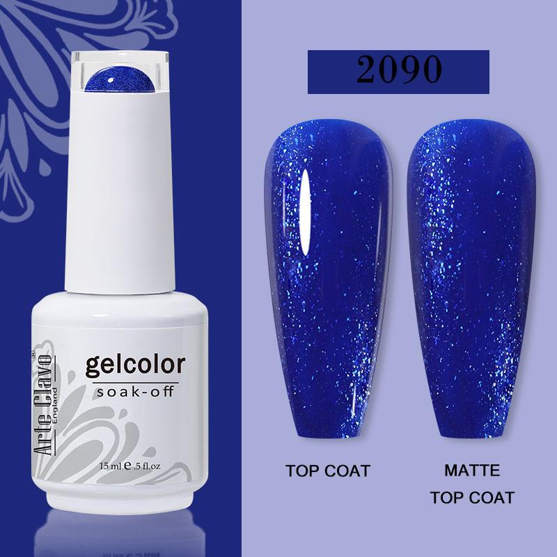 Arte Clavo Nail Gel Polish 15ml Soak Off Gel Varnish Colorful Glass Bottle Bright Color Glitter Varnish Nail Polish