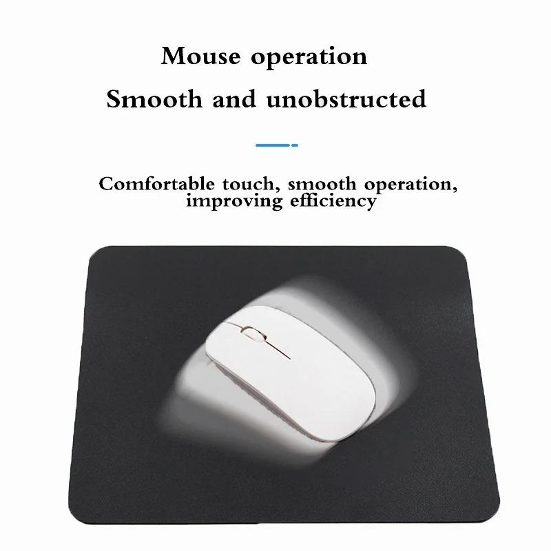 Solid Color Simple Leather Mouse Pad Anti-Slip Base Smooth Surface Portable Mat for Laptop PC Office Home Desk Decoration