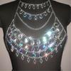 Rhinestones Body Chains Beach Bikini Bra Top Crystal Chest Chains Wasit Body Jewelry Accessories for Women Girls Gifts