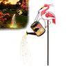 Solar Flamingo Garden Lights Watering Can Light, Powered LED Waterproof Starlight Waterfall Effect Lamp Pathway Light with Stake for Patio Lawn