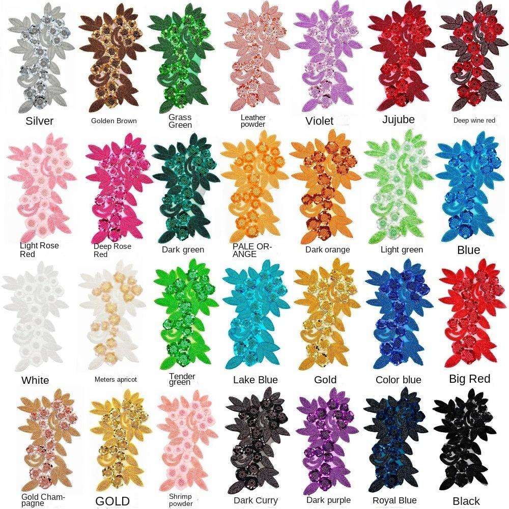 Embroidery Flower Mesh Sequin Embroidery Patches Decorative Clothing Sew Patches  Clothes