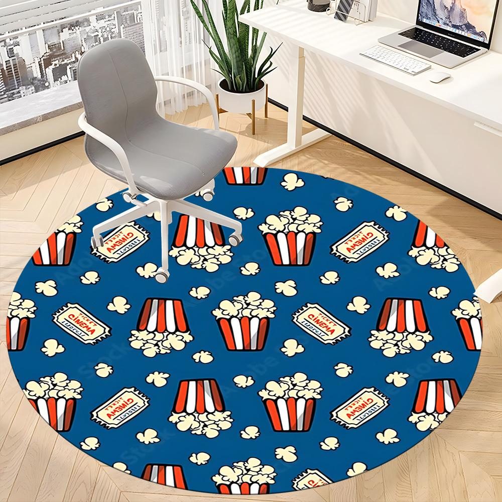 1pc Popcorn, Movie Night Chair Carpet for Office Non-Slip,  Machine Washable Rug for Office, Room - Polyester, Machine Made Yy251029208