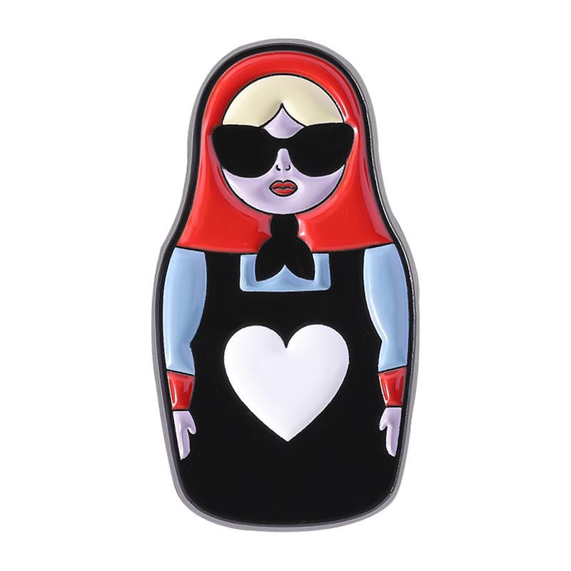 

Cultural Costume Collected Enamel Pin Classic Nesting Doll Metal Brooches Lapel Badge Jewelry Gift For Friends