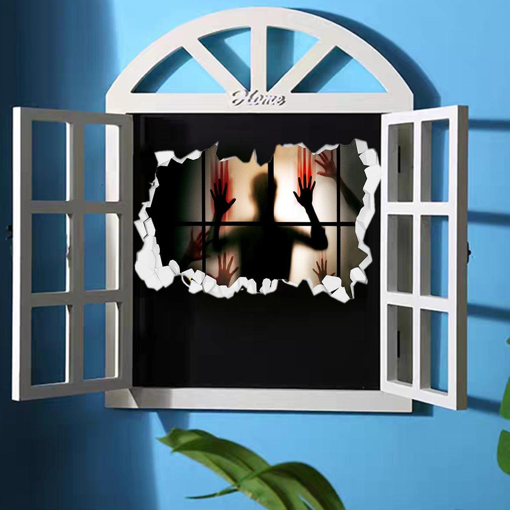 Halloween Zombie Handprint & Ghost Claw Wall Stickers for Halloween Decoration
