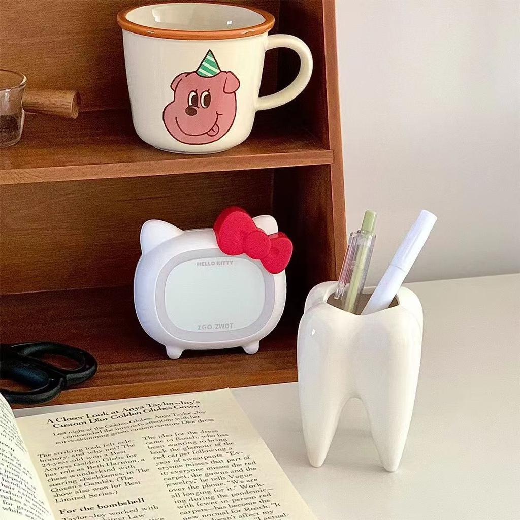 Funny Tooth Shape Ceramic Pen Holder Pencil Pot Storage Container Desk Pen Stand Succulent Pot Organizer Home Decoration Planter