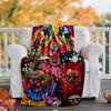 Horror Clown Circus Flannel Blanket Soft Warm All-Season Throw, Design for Camping, Car Travel, Hiking Sofa, Bed, Office Perfect Gift for Parties