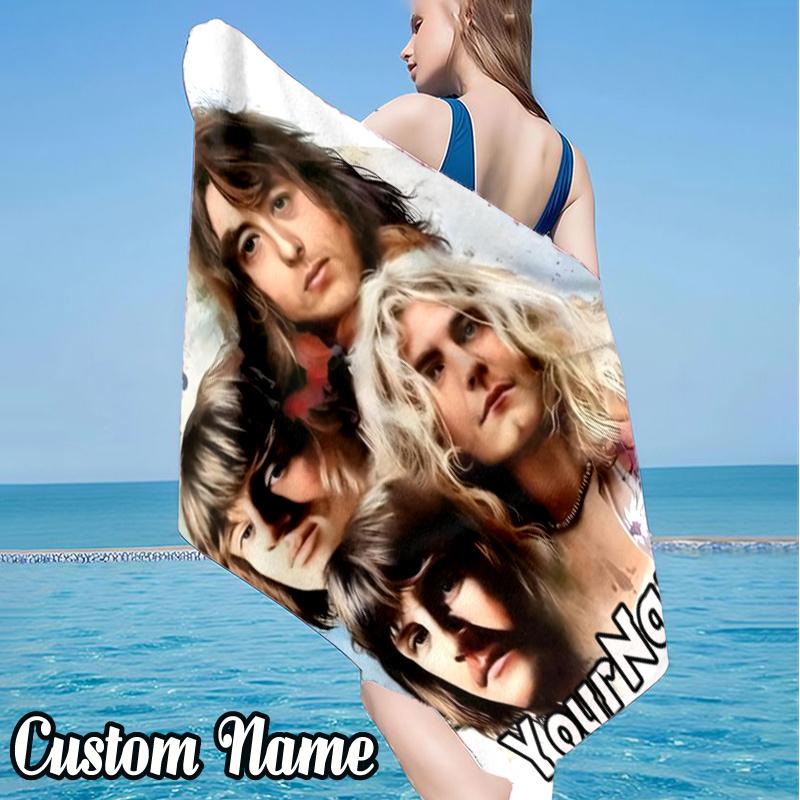 Custom Name Zeppe-lin Music Beach Towel - Soft, Ultra-Absorbent Microfiber, Lightweight, Perfect for Beach, Parties, Travel, Camping
