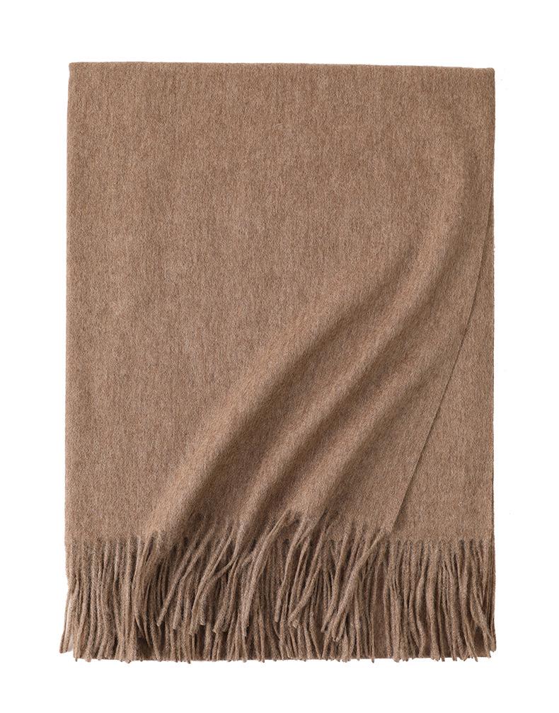 Unisex Wool Scarf - Solid Color Shawl for Fall/Winter