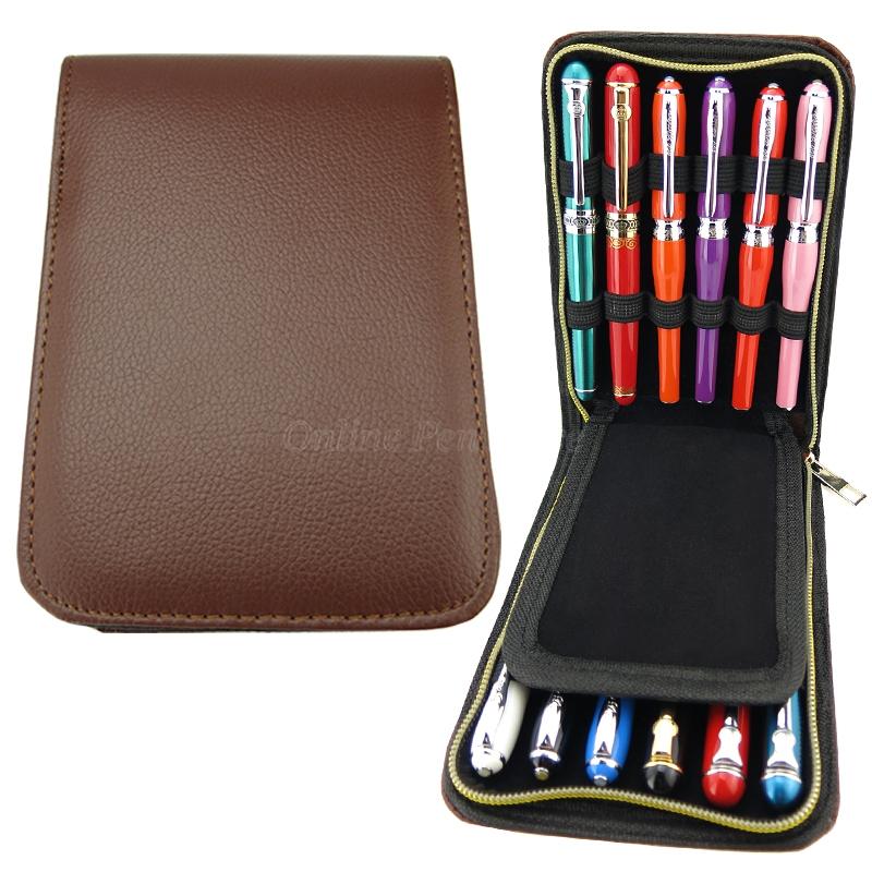 Professioneller brauner 12 Stifte Leder Stiftehalter & Tasche Füllfederhalter Kugelschreiber Stifteetui Schreibwaren Schreibwerkzeug Geschenk