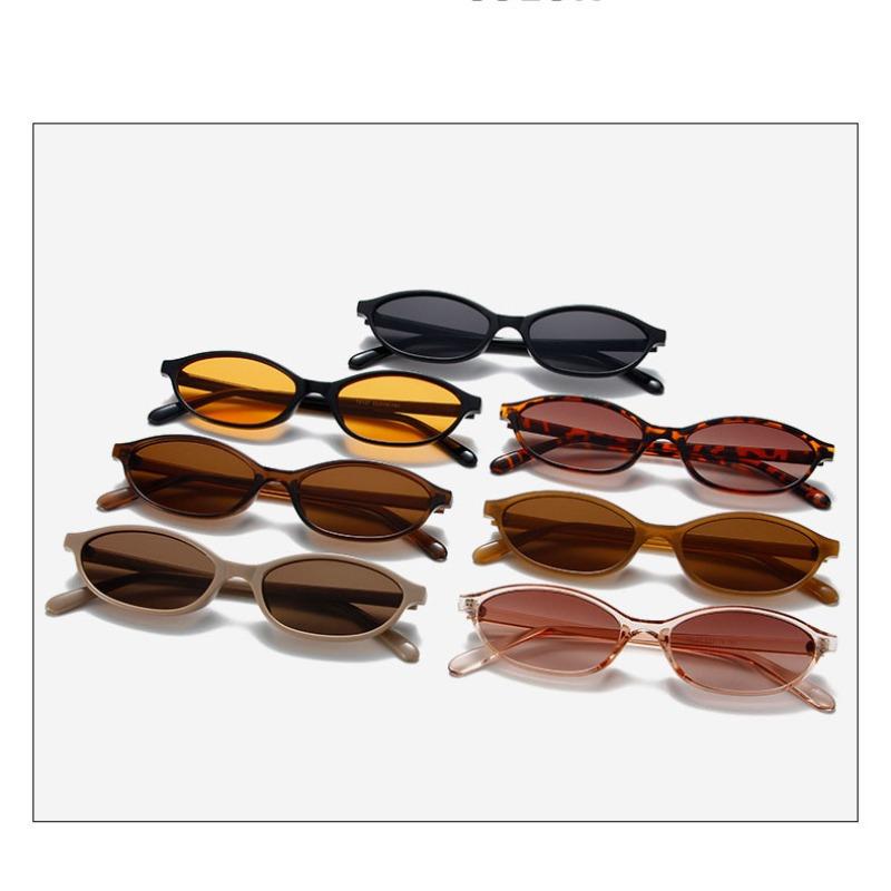 Neue Vintage Oval Sonnenbrille Frauen Männer Luxus Marke Y2K Kleine Rechteck Sonnenbrille Weibliche Kleine Ellipse Brillen