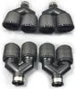 Pair Universal  Three Layers  63mm Inlet 89mm Outlet 100% Real Carbon Fiber Car SUV Dual Exhaust Pipe Tail Muffler Tip Plating Black