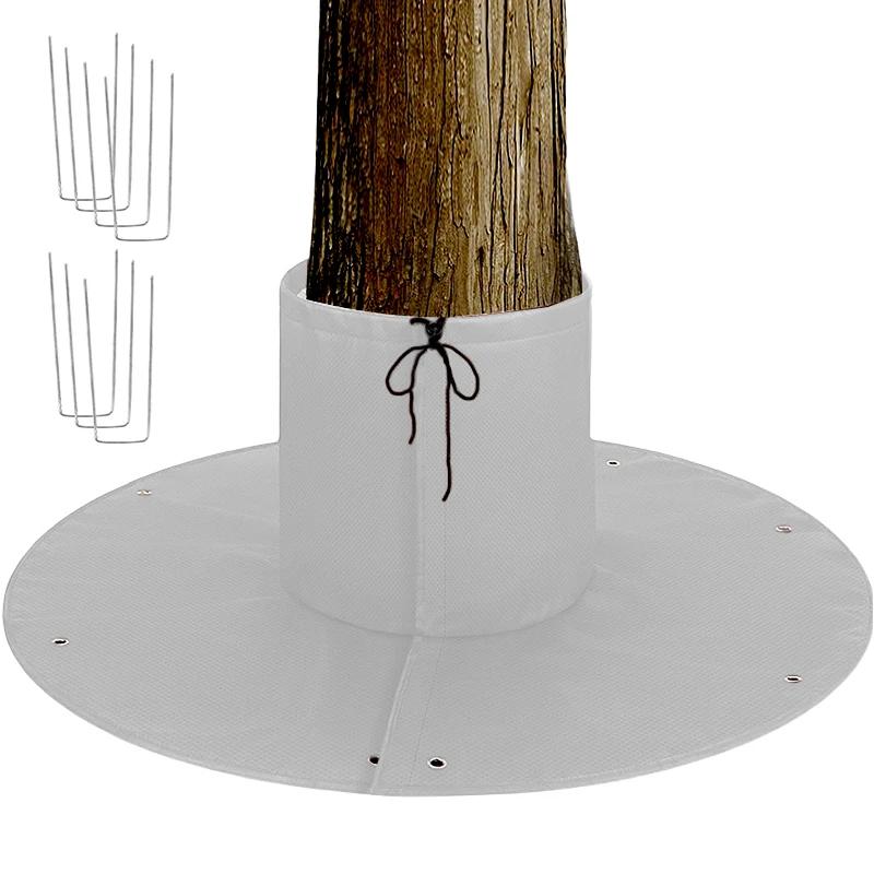 

Winter Plant Roots Protection Cover Outdoor Palm Tree Root Freeze Protector Frost Cover with Ground Nails Drawstring Reusable серый