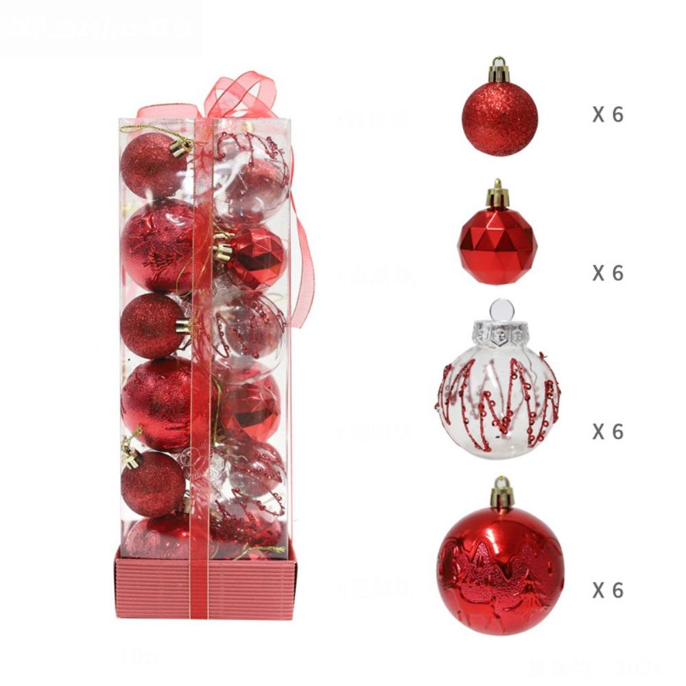 24pcs Creative 4/6cm Christmas Ball Set Plastic Gift Ball Xmas Tree Hanging Christmas Decorations Xmas Baubles Xmas Ball