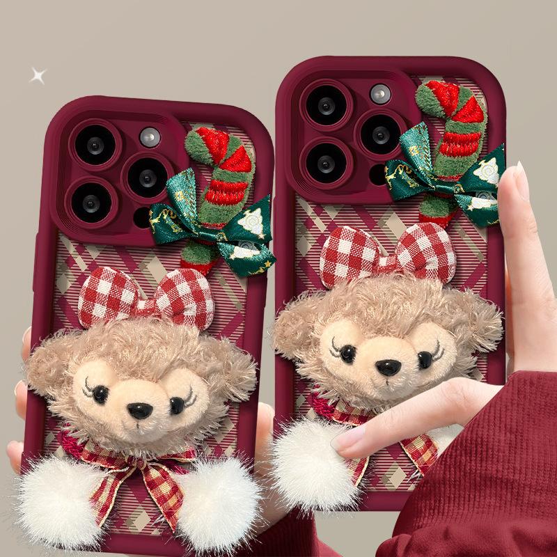 Christmas plush Shirley Rose doll chain for Apple 16 mobile phone case 15pro all-inclusive anti-drop 14 cute 7/8