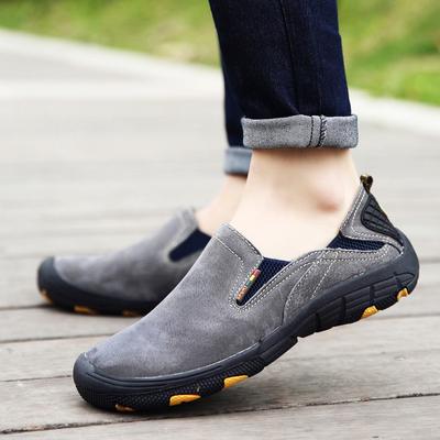 Fashion Spring New Men Sneakers Quality Comfort Genuine Leather Men Shoes Soft Outdoor Flats Shoes Slip On Breathable Men Walking Shoes
