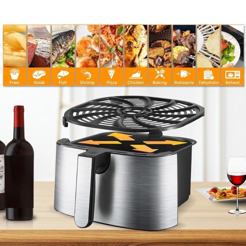 Square Air Fryers Plate Liners 7QT Metal Air Fryers Pad Metal Air Fryers Accessories Suitable for Baking and Cooking