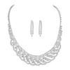 Luxury Sparkling Rhinestone Necklace Earrings Set, Versatile Necklace Earrings Two-piece Set