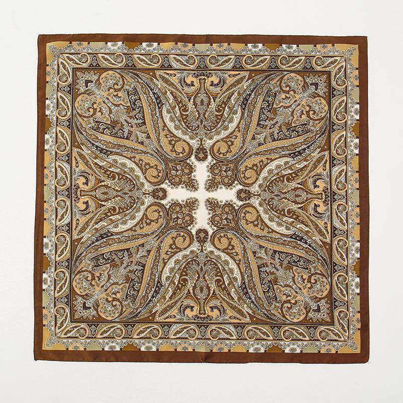 70*70Cm Square Silk Scarves Women Hijab Shawls Abaya Women Veil Islamic Turban Femme Head Scarf Foulard Bandana Beach Pareo
