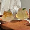 Clear Textured Iced American Latte cup Simple Glass Whiskey Glass Juice Glass Drink Cup