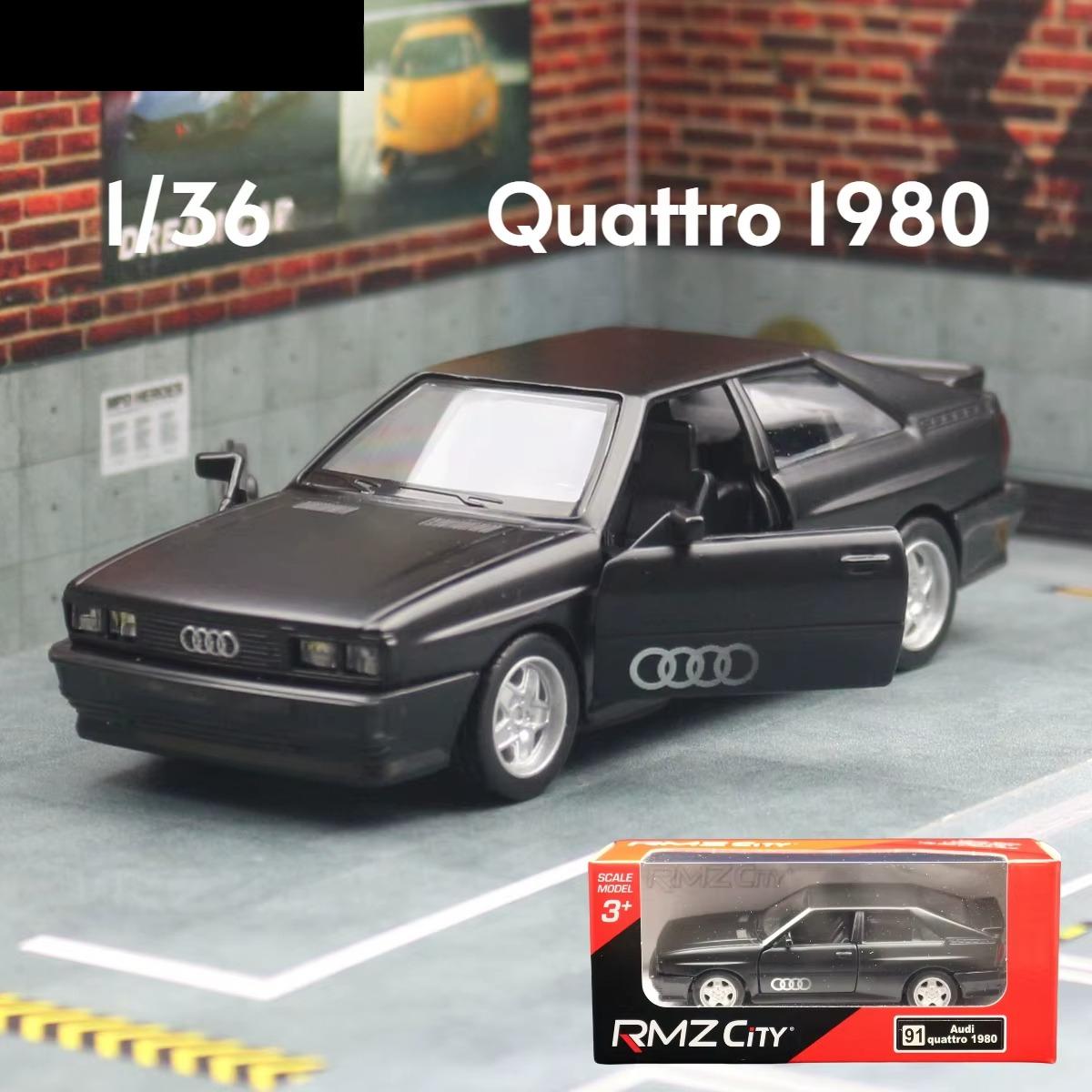 

1/36 масштаб Quattro игрушечная модель автомобиля миниатюрная свободное колесо откидывающиеся двери открывающиеся литые металлические коллекция для детей мальчик матовый черный