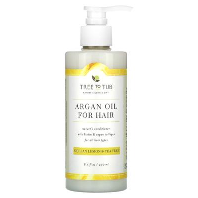 Argan Oil Hair Conditioner, For All Hair, Sicilian Lemon and Tea Tree, 8.5 Fl Oz (250 Ml)