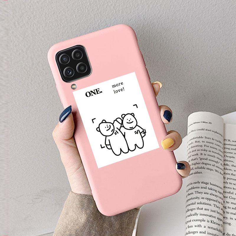 Hülle Für Samsung A12 5G M12 F12 A 12 Süßes Herz Blume Rückseite Weiches Silikon Matt Schutzhülle Für Samsung Galaxy A12 5G