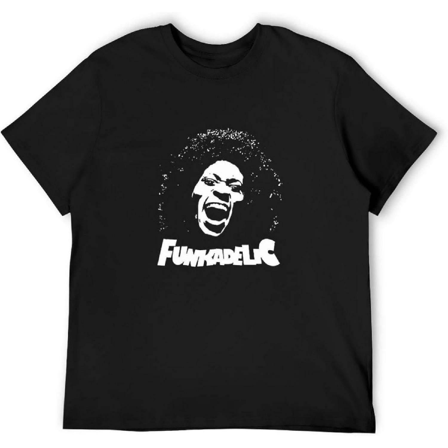 

Danshaosu Funkadelic George Clinton Vintage T Shirt Short Sleeve Funny Top Black XXXXXL чорний