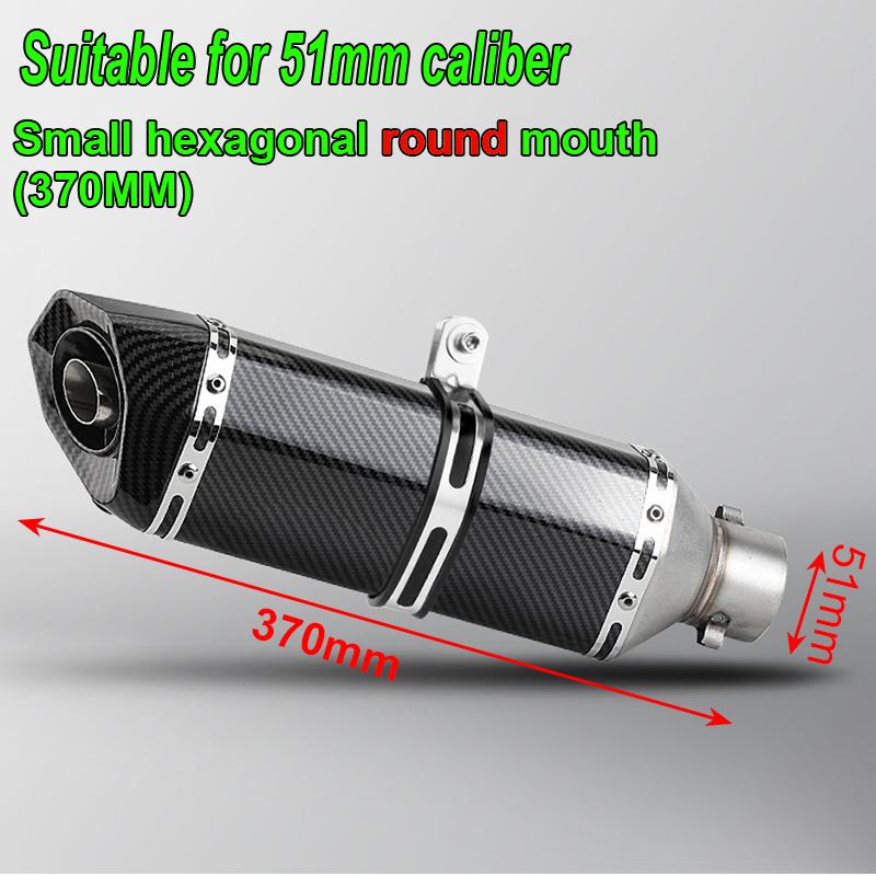 HQ Universal 51mm Motorcycle Exhaust Pipe Length 300/370/470mm Stainless Steel ninja400 R3 Z900 S1000RR MT-07 pcx160 duke390 R1