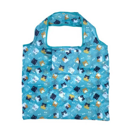 Folding Shopping Bag Reusable Tote Cute Prints Foldable Portable Animal Plants Fabric Grocery Shopping Tote