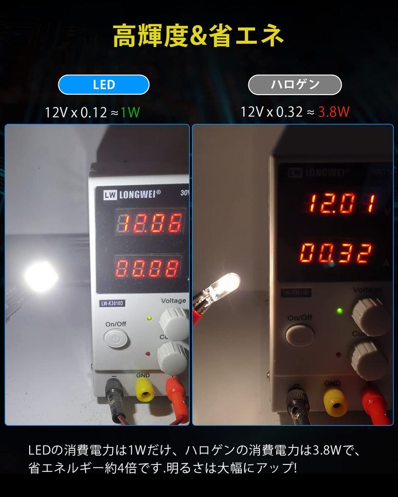 T10 LED White Explosive Light 4 Pcs Car Inspection Compatible with 21 Rows of