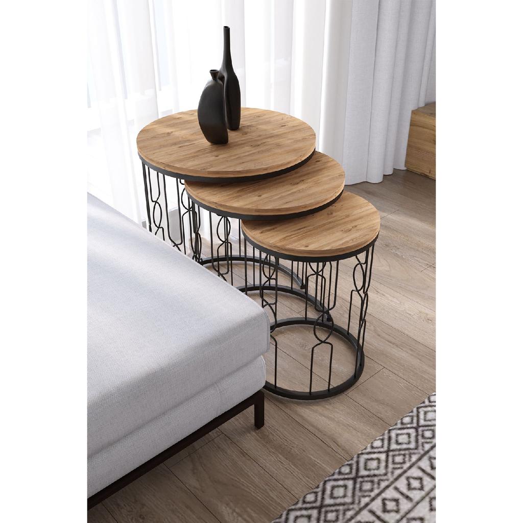 Hayal Wired Model Black Metal Nesting Black Glass