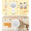 7 Wall Mounted Makeup Mirror with Powerful Suction Cup Double Sided 1X 10X Magnification 3 Color Lights and Adjustable Brightn