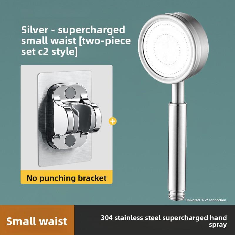 304 Stainless Steel Pressurized Shower Head, Little Waist Bathroom Pressurized Shower Head Hose Set