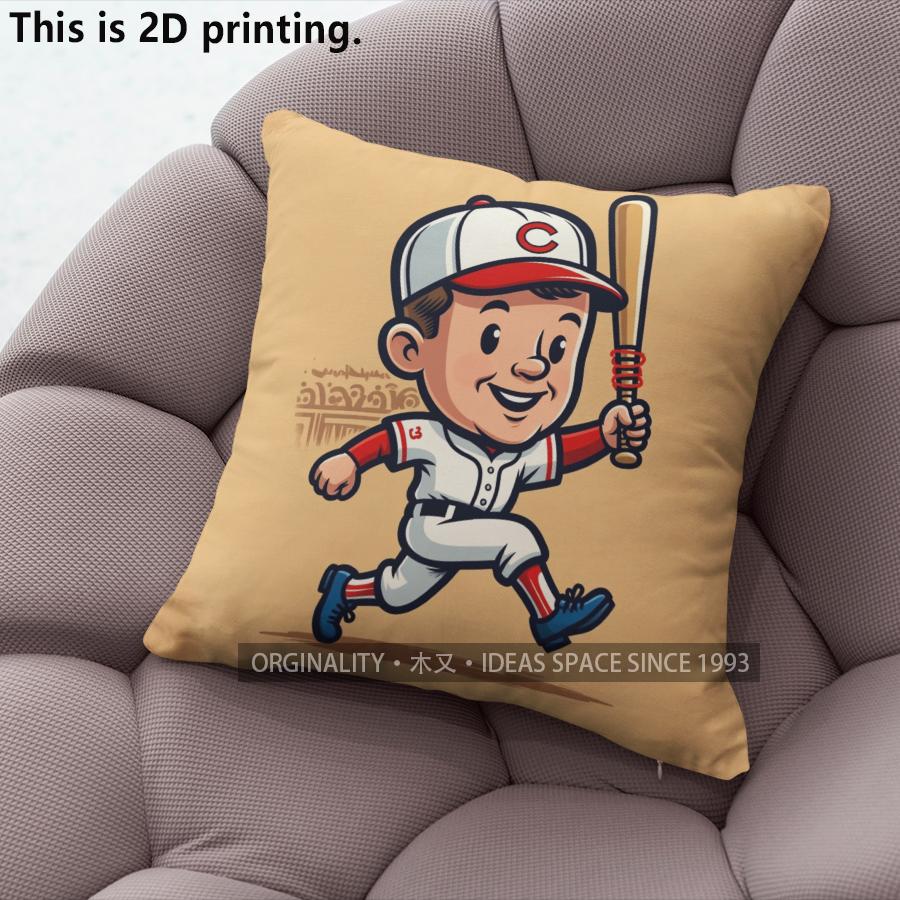 Vintage Baseball Cartoon Print Throw Pillow Covers Pattern Cushion Cover Suitable for Sofa Bedroom Car Pillow Cover