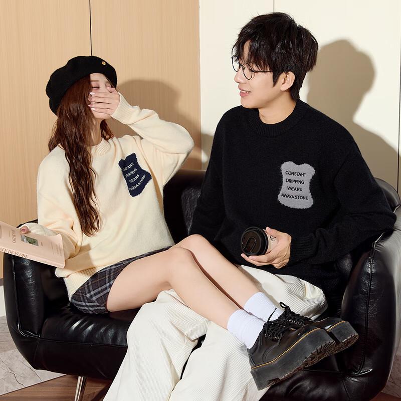 

TonLion 2024 Couple s Contrast Round Neck Sweater M