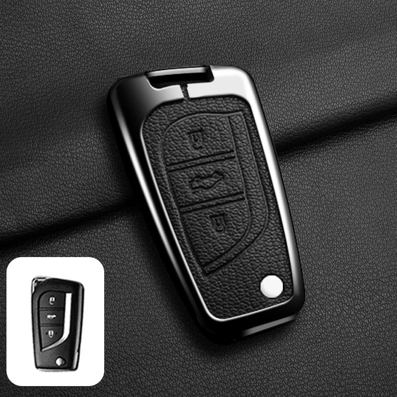 Leather Car Key Cover Case Shell for Toyota Hilux Revo Auris Corolla Reiz Avensis Verso Yaris Aygo Rav4 Scion TC IM 2017 2016