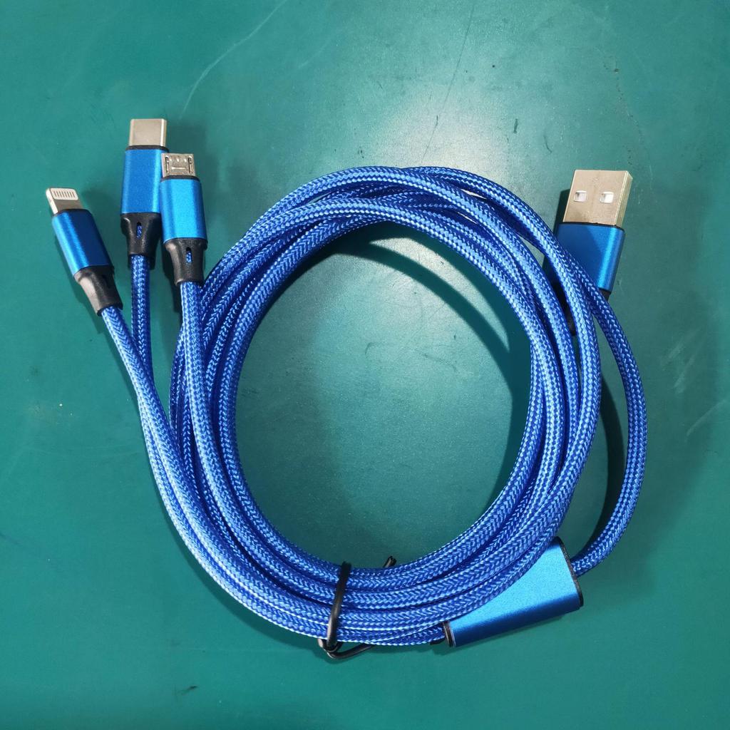 Three-in-One Flash Charging Cable: Portable USB Gift for Fast Mobile Charging