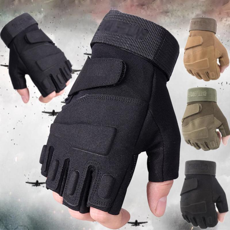 Men Half Finger Gloves Microfiber Sport Gloves For Outdoor Riding Fishing Hiking Training Skiing