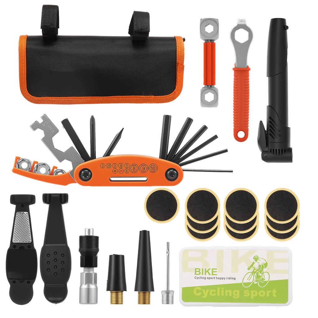 Bike Repair Tools Kit Portable Bicycle Repair Tools Kit Saddle Bag Pump Tire Patch Multi-functional Wrench Tool Set Accessories