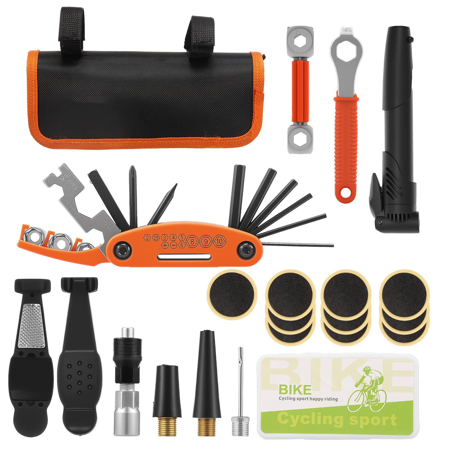 

Bicycle Repair Tools Kit Portable Bicycle Repair Kit with Storage Bag Multifunction Mountain Road BikeTire Auto Tool Accessories