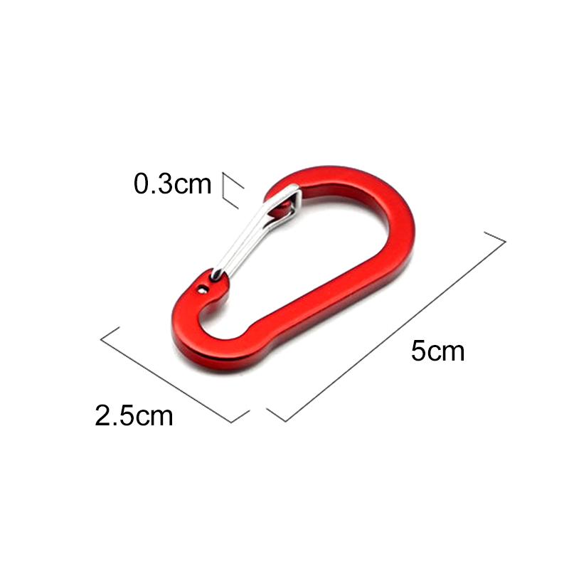 6Pcs/lot Aluminum Alloy Carabiner Keychain Outdoor Camping Climbing Snap Clip Lock Buckle Hook Fishing Accessories
