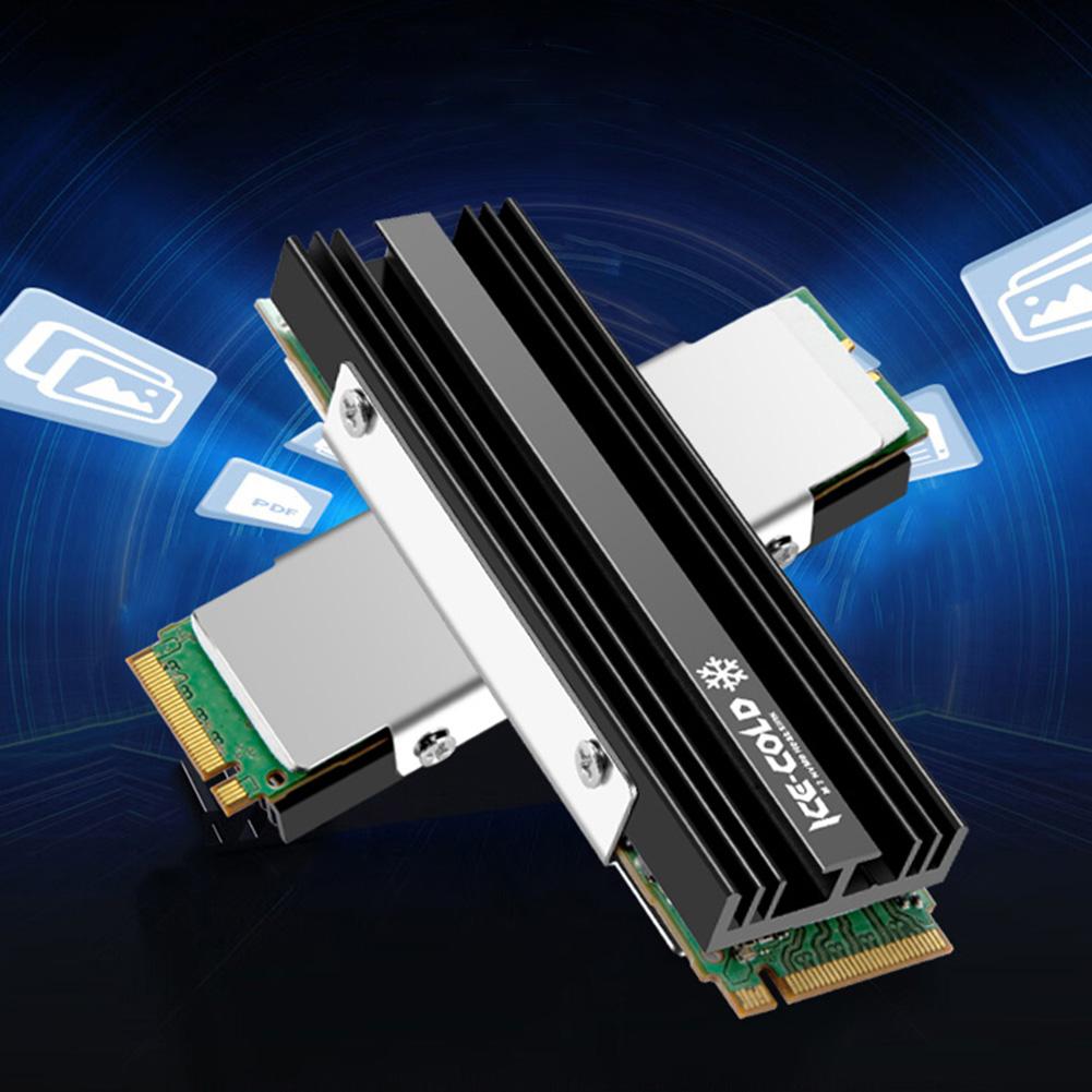 M.2 NGFF NVME 2280 SSD Heatsink with Silicone Thermal Pad SSD Radiator Heatsink Aluminum Alloy Cooling Pad for PS5 Desktop PC